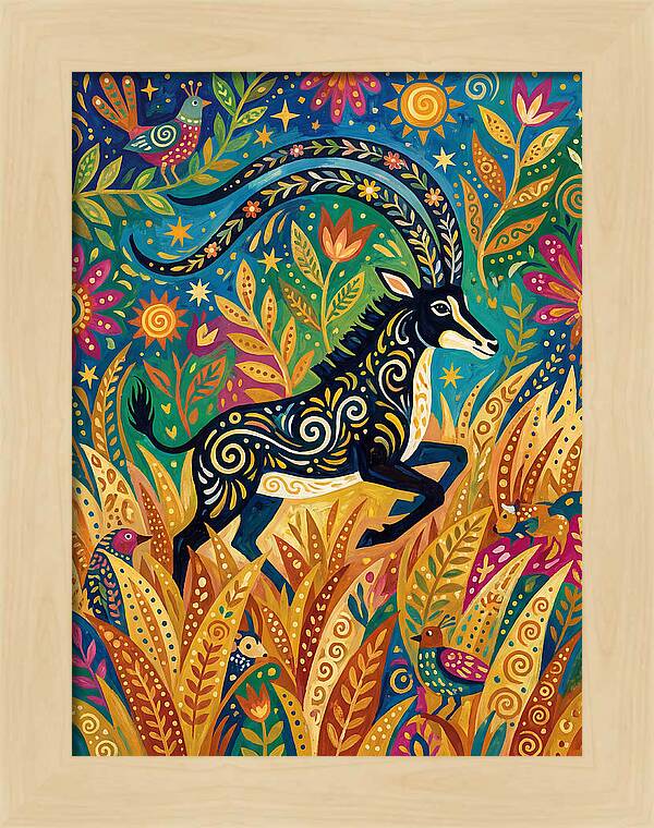 Sable Antelope In Vibrant Nature
