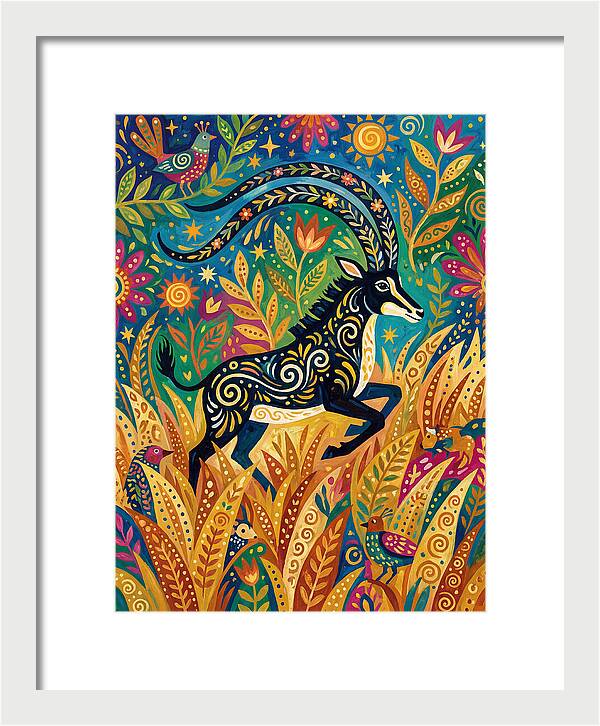 Sable Antelope In Vibrant Nature