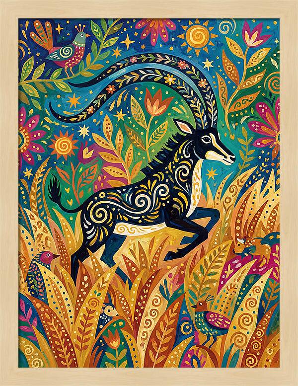 Sable Antelope In Vibrant Nature
