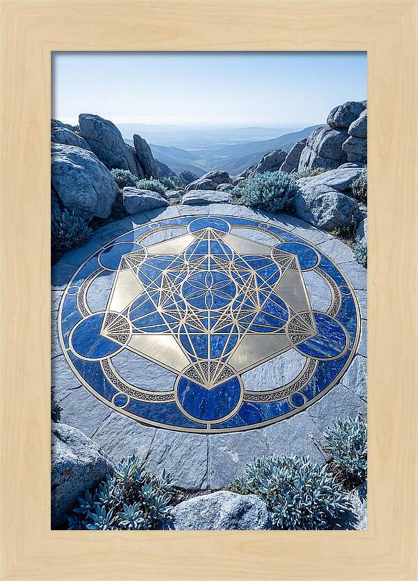 Sacred Geometry Mandala In Deep Blue