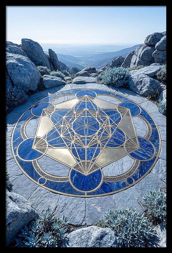 Sacred Geometry Mandala In Deep Blue
