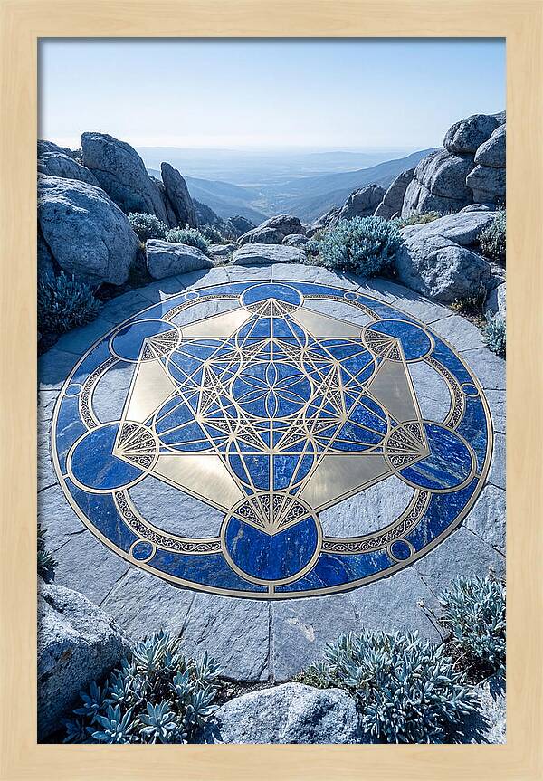 Sacred Geometry Mandala In Deep Blue