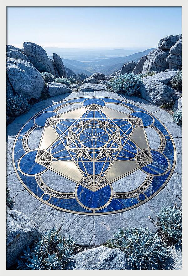 Sacred Geometry Mandala In Deep Blue