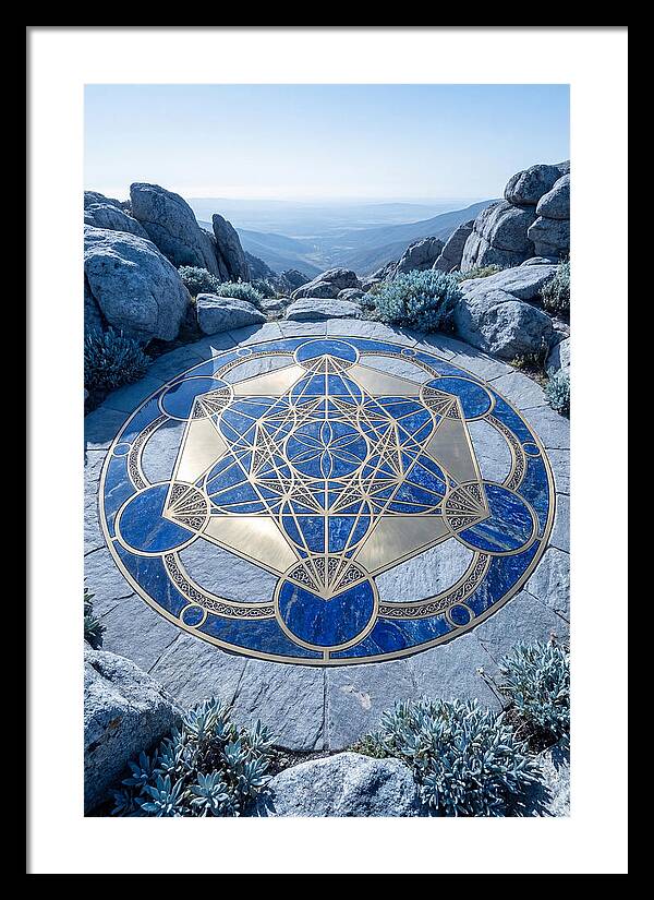 Sacred Geometry Mandala In Deep Blue