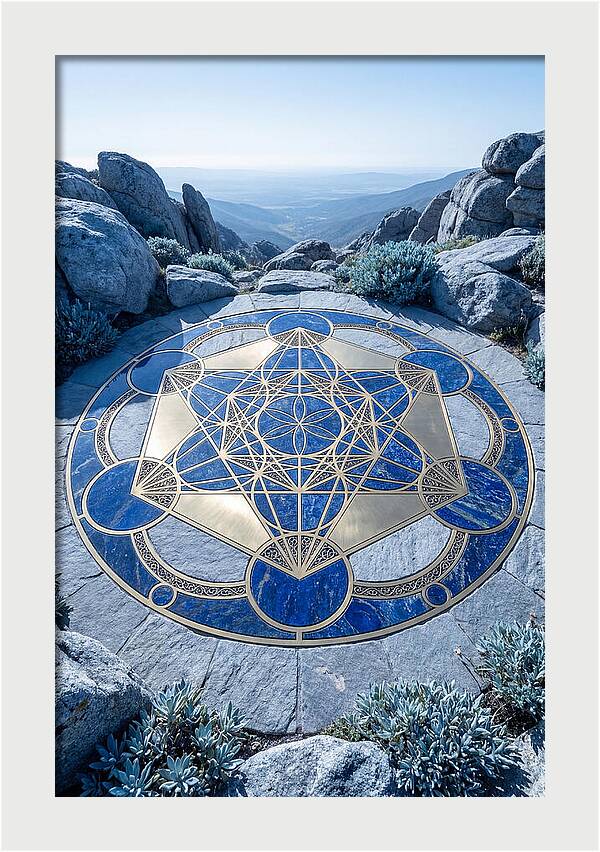 Sacred Geometry Mandala In Deep Blue
