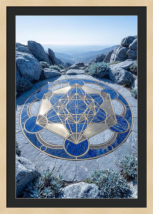 Sacred Geometry Mandala In Deep Blue