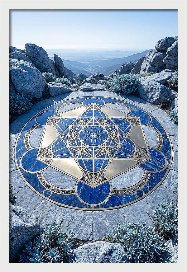 Sacred Geometry Mandala In Deep Blue