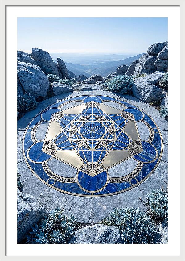 Sacred Geometry Mandala In Deep Blue