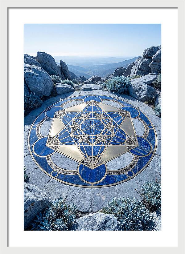 Sacred Geometry Mandala In Deep Blue