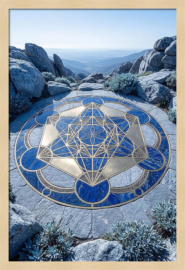 Sacred Geometry Mandala In Deep Blue