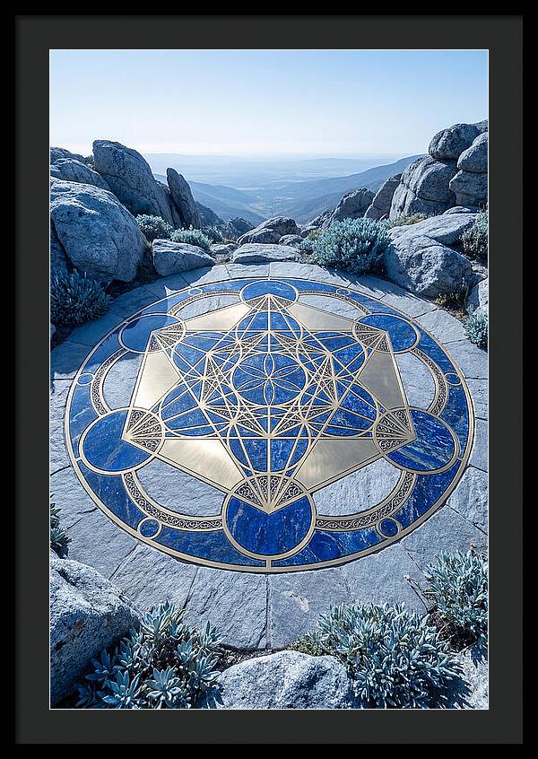 Sacred Geometry Mandala In Deep Blue