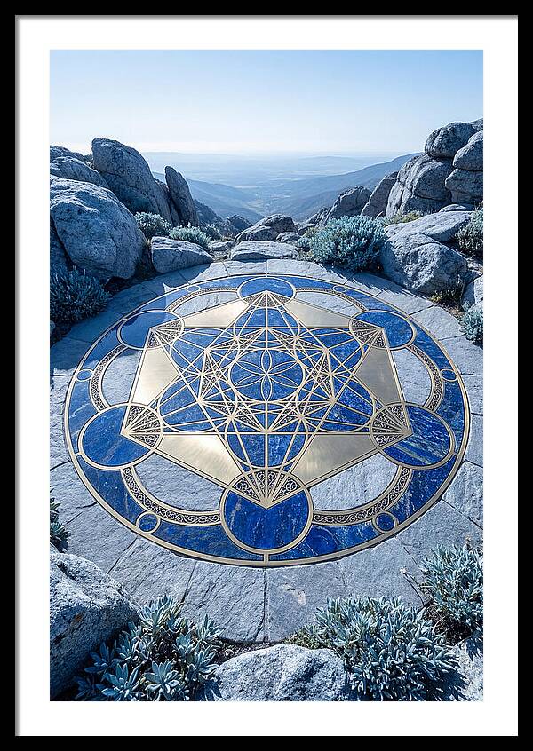 Sacred Geometry Mandala In Deep Blue