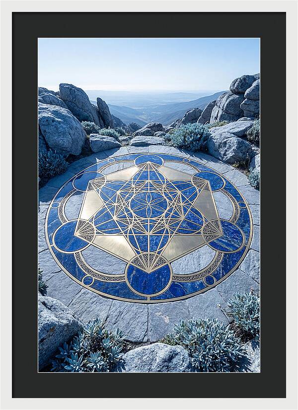 Sacred Geometry Mandala In Deep Blue