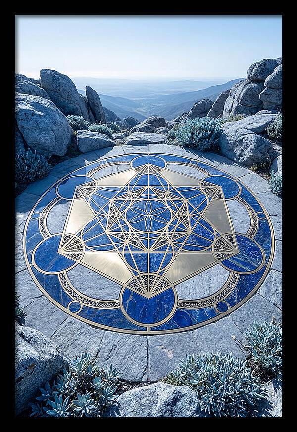 Sacred Geometry Mandala In Deep Blue