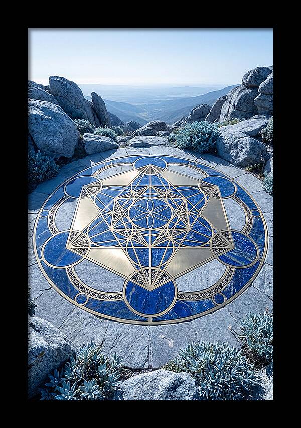 Sacred Geometry Mandala In Deep Blue