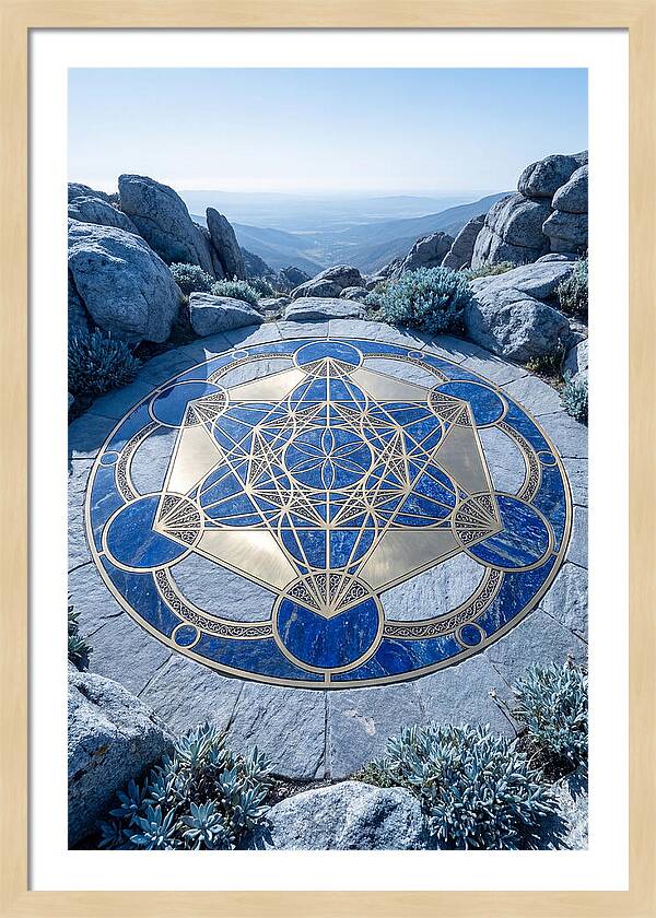 Sacred Geometry Mandala In Deep Blue