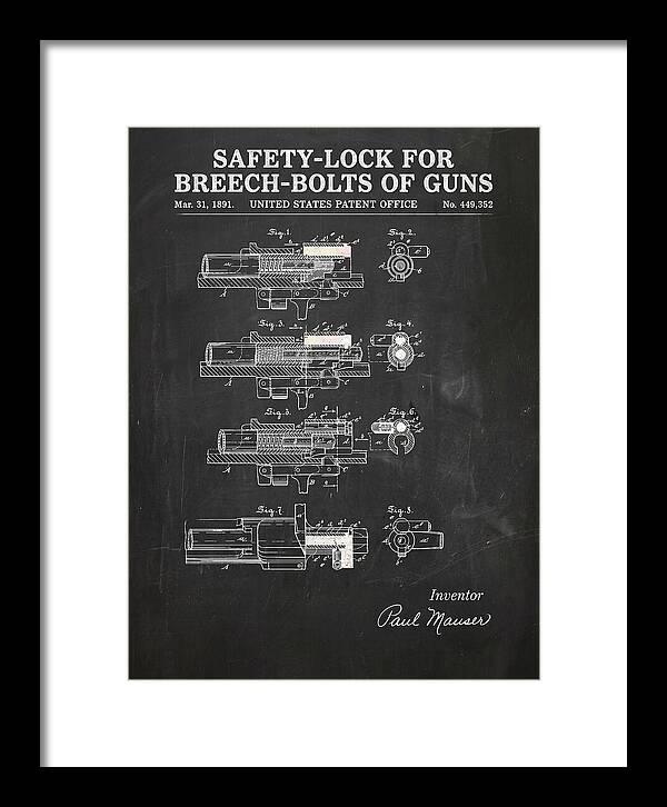 Safety Lock For Breech Bolts Of Guns Mauser Chalkboard Patent Us449352