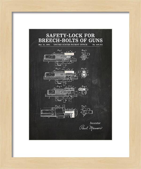Safety Lock For Breech Bolts Of Guns Mauser Chalkboard Patent Us449352