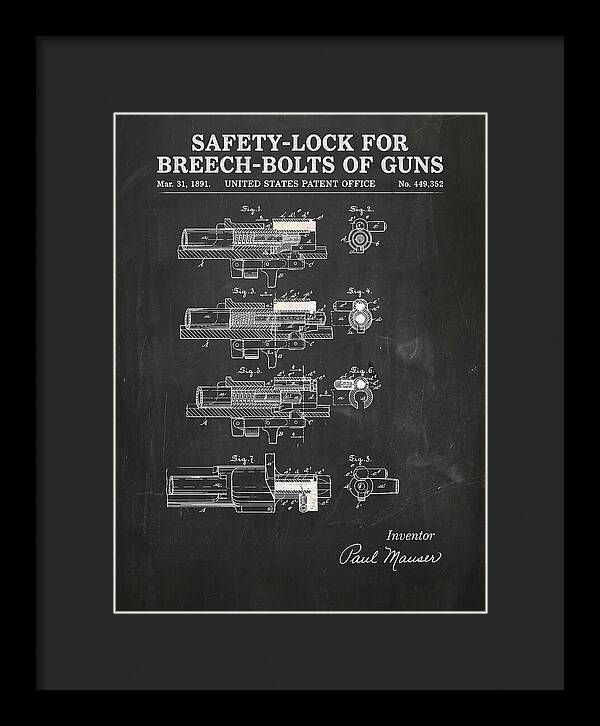 Safety Lock For Breech Bolts Of Guns Mauser Chalkboard Patent Us449352