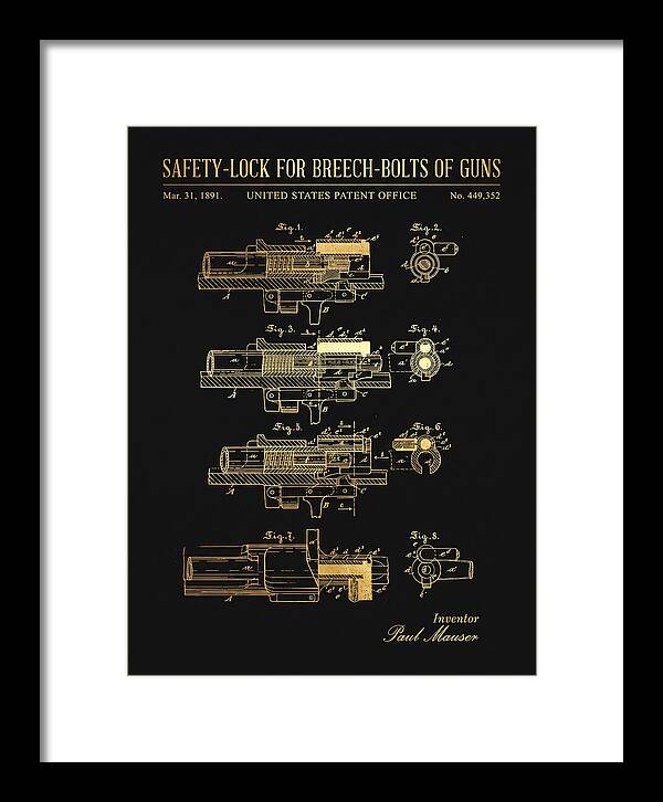 Safety Lock For Breech Bolts Of Guns Mauser Gold Patent Us449352