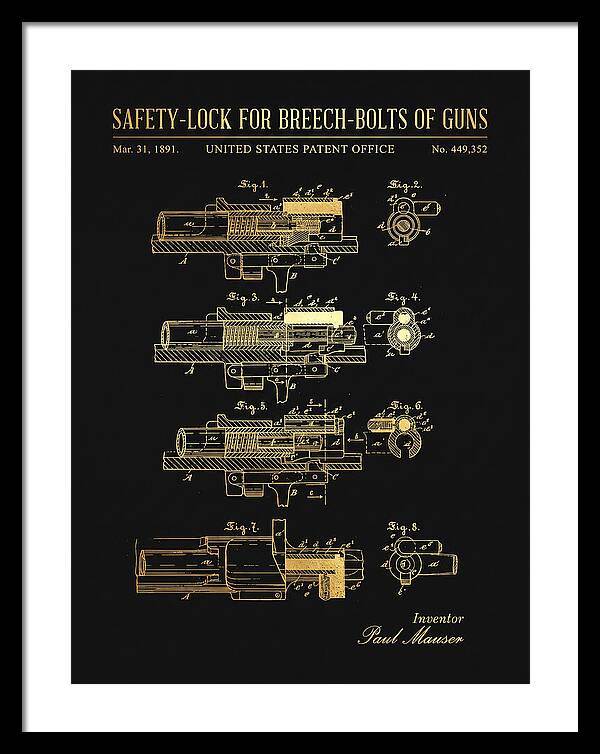 Safety Lock For Breech Bolts Of Guns Mauser Gold Patent Us449352