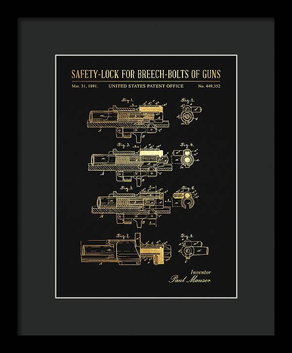 Safety Lock For Breech Bolts Of Guns Mauser Gold Patent Us449352