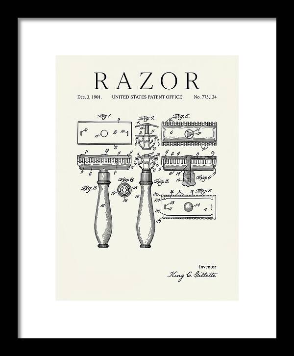 Safety Razor Gillette Minimalist Patent Us775134a