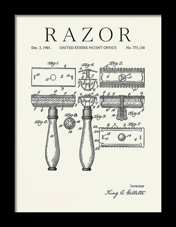 Safety Razor Gillette Minimalist Patent Us775134a