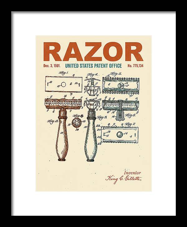 Safety Razor Gillette Retro Patent Us775134a