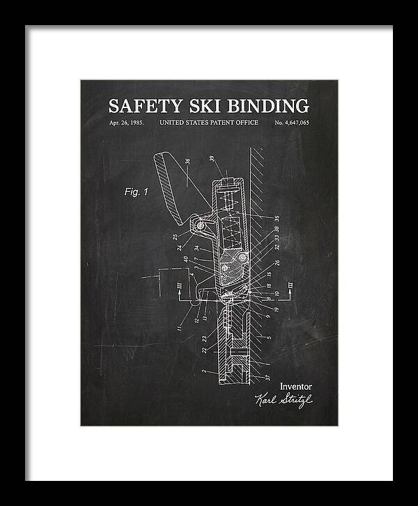 Safety Ski Binding Chalkboard Patent Us4647065a
