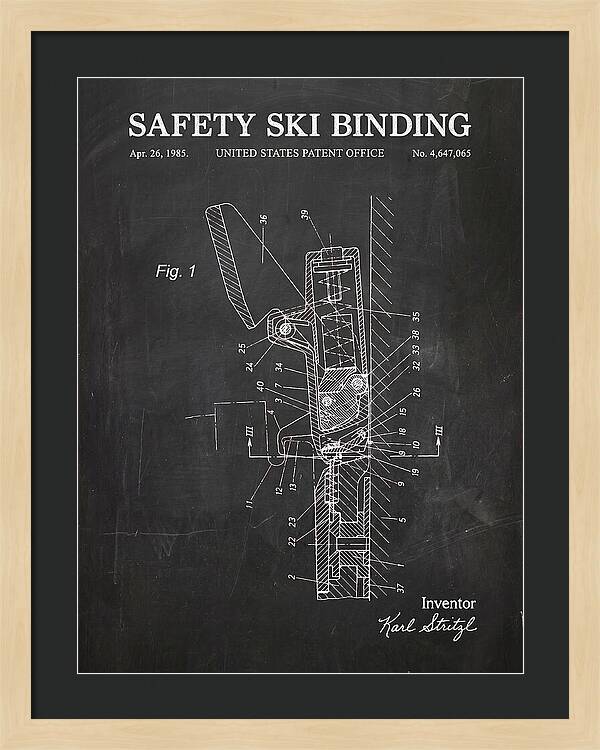 Safety Ski Binding Chalkboard Patent Us4647065a