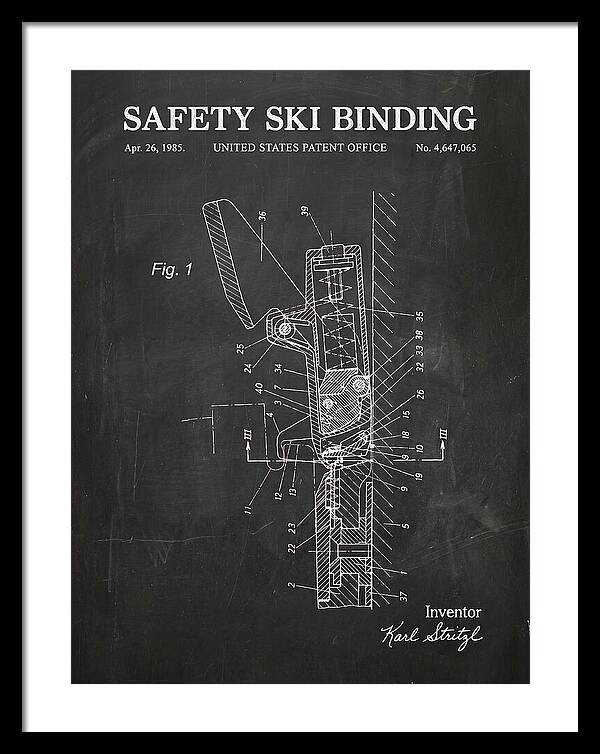 Safety Ski Binding Chalkboard Patent Us4647065a