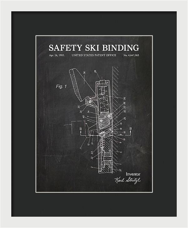 Safety Ski Binding Chalkboard Patent Us4647065a