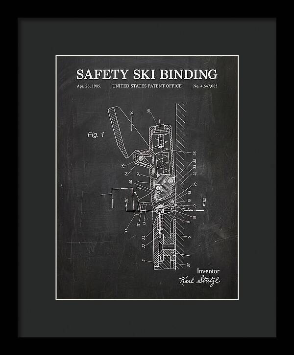 Safety Ski Binding Chalkboard Patent Us4647065a