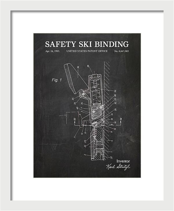 Safety Ski Binding Chalkboard Patent Us4647065a