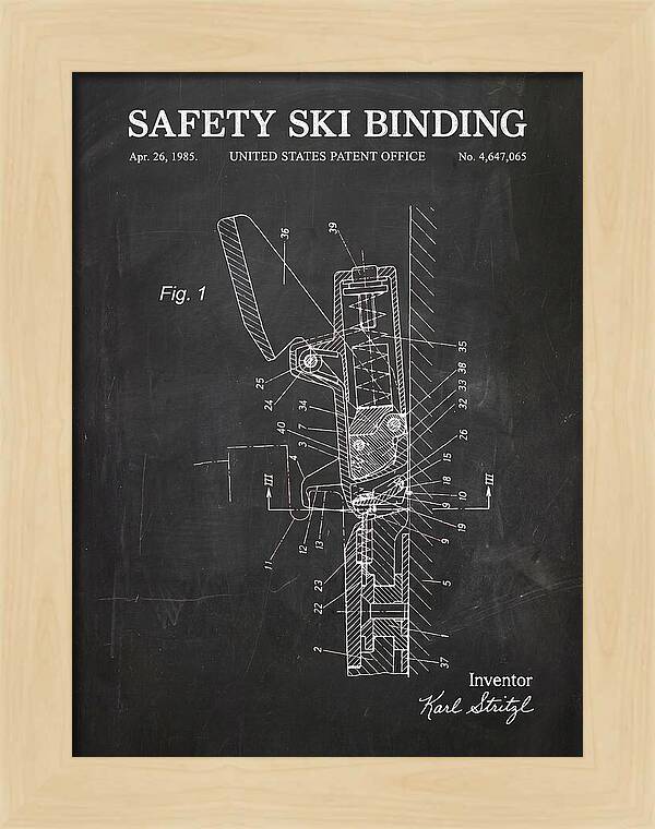 Safety Ski Binding Chalkboard Patent Us4647065a