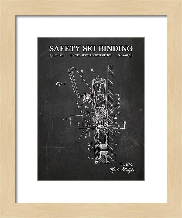 Safety Ski Binding Chalkboard Patent Us4647065a