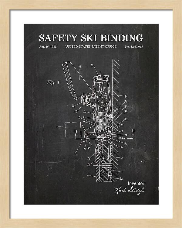 Safety Ski Binding Chalkboard Patent Us4647065a