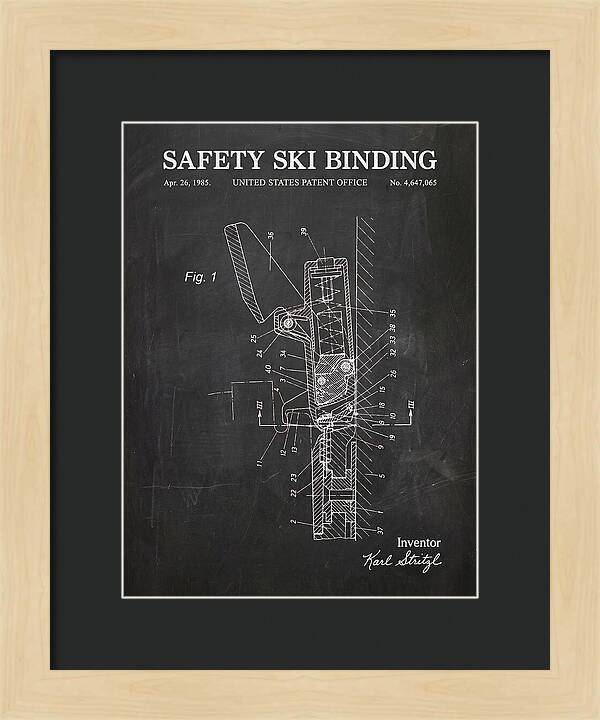 Safety Ski Binding Chalkboard Patent Us4647065a