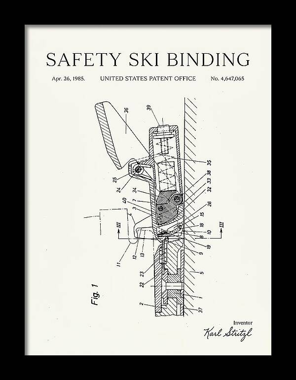 Safety Ski Binding Minimalist Patent Us4647065a