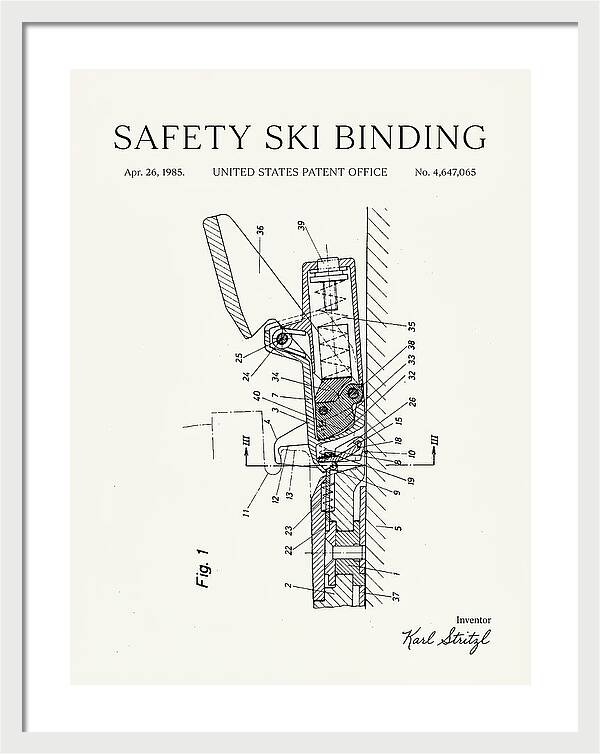 Safety Ski Binding Minimalist Patent Us4647065a