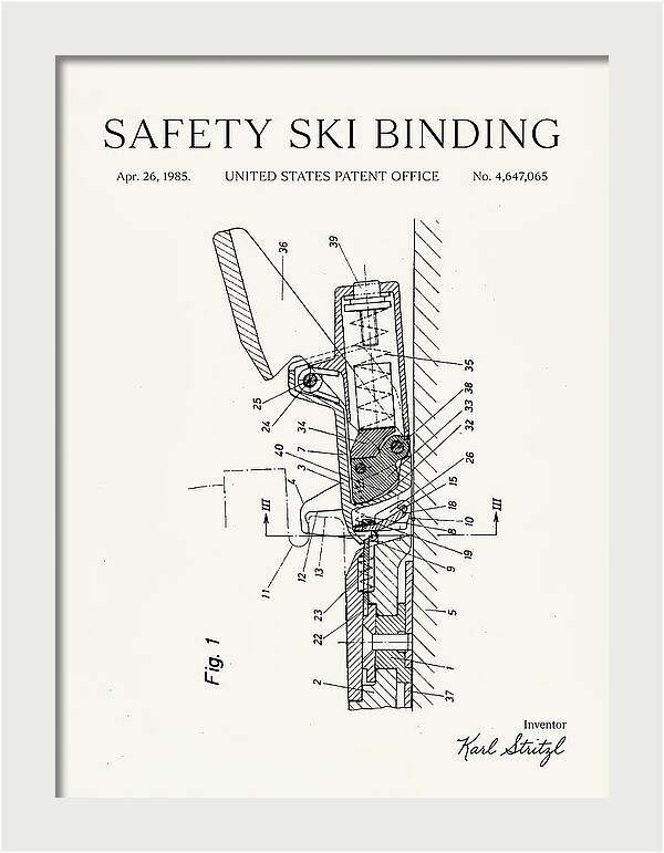 Safety Ski Binding Minimalist Patent Us4647065a