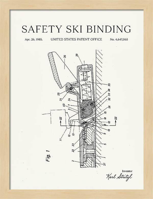 Safety Ski Binding Minimalist Patent Us4647065a