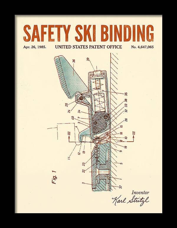 Safety Ski Binding Retro Patent Us4647065a