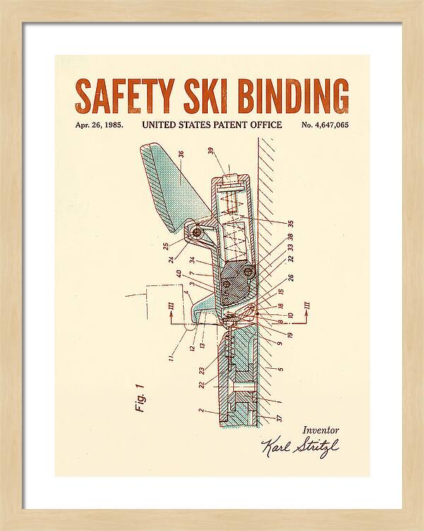 Safety Ski Binding Retro Patent Us4647065a