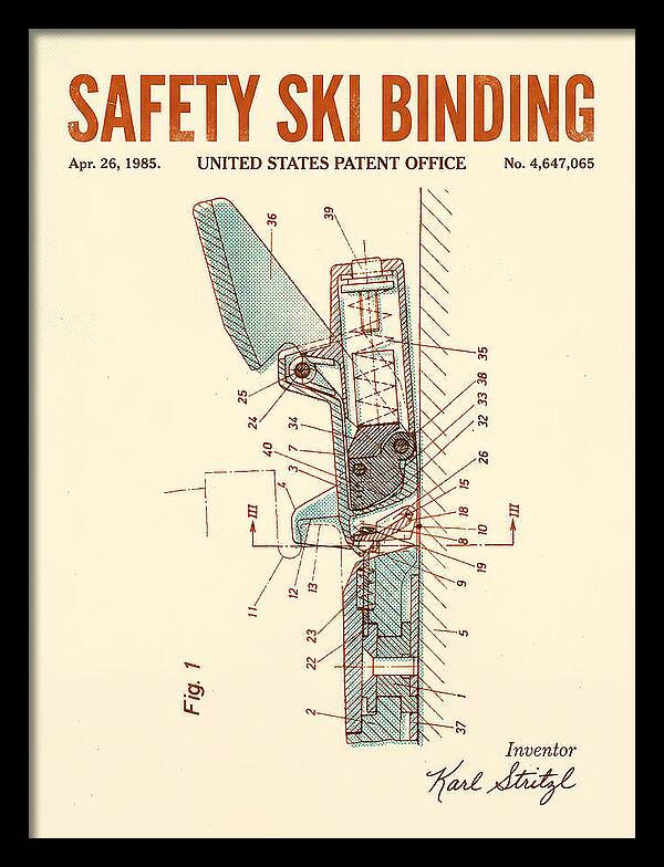 Safety Ski Binding Retro Patent Us4647065a