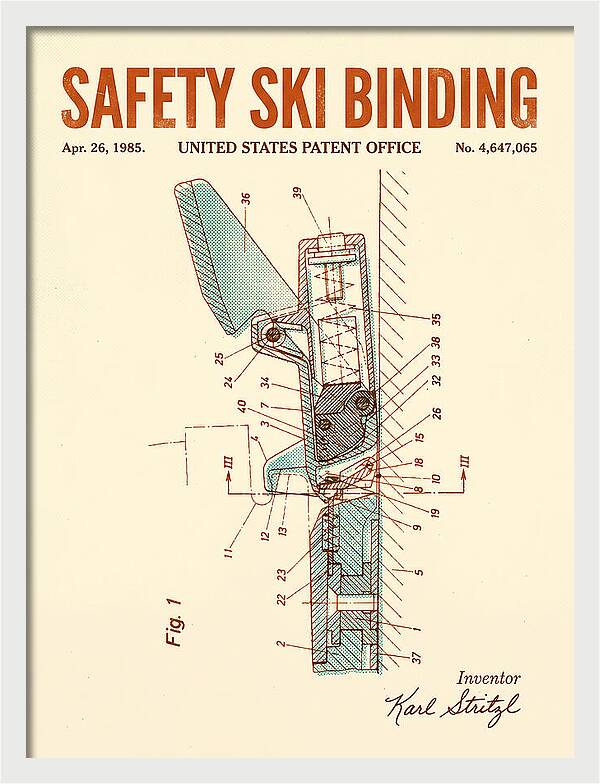 Safety Ski Binding Retro Patent Us4647065a