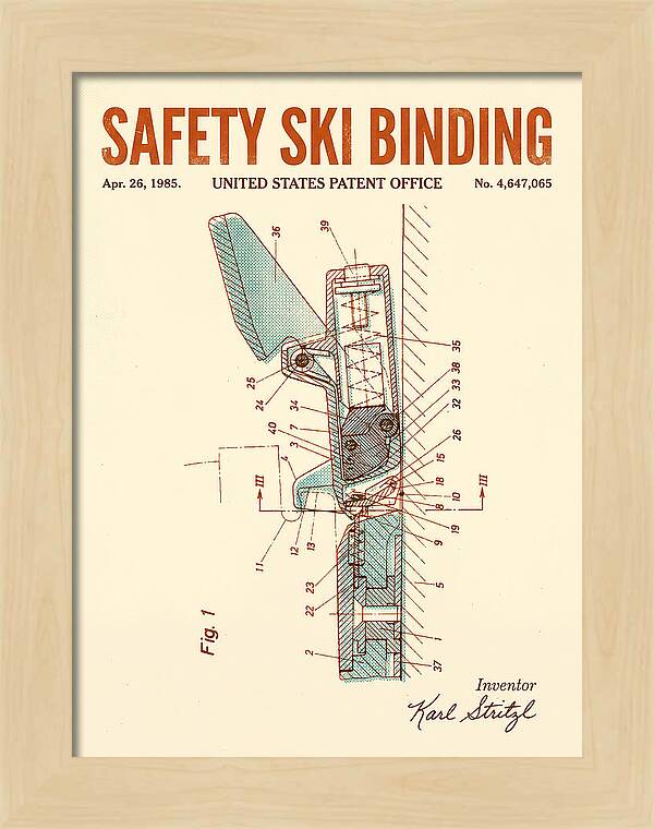 Safety Ski Binding Retro Patent Us4647065a
