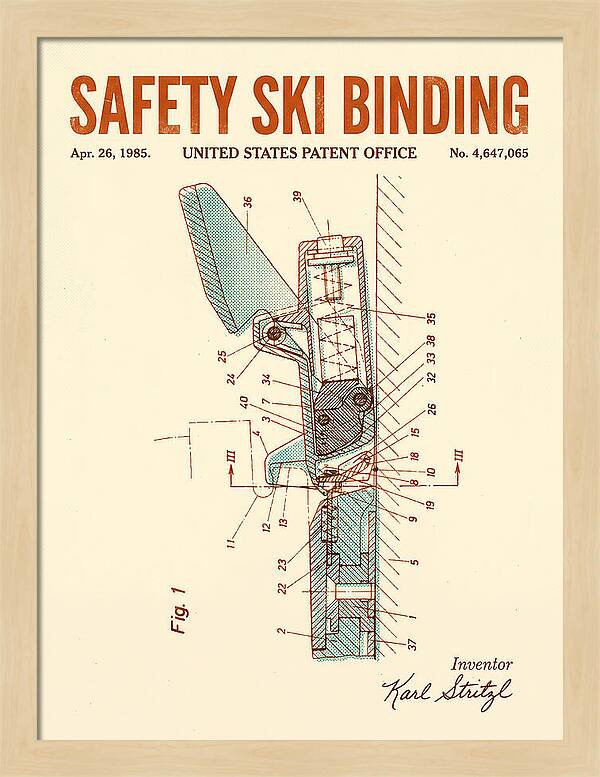 Safety Ski Binding Retro Patent Us4647065a