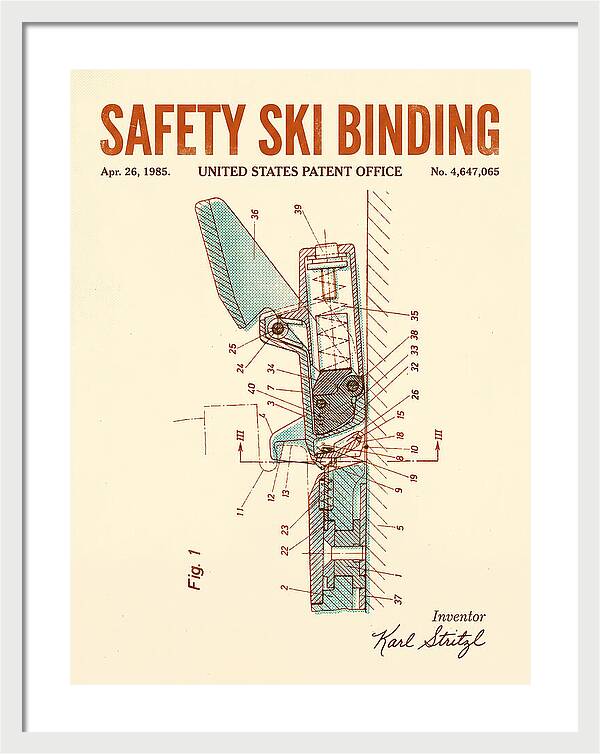 Safety Ski Binding Retro Patent Us4647065a